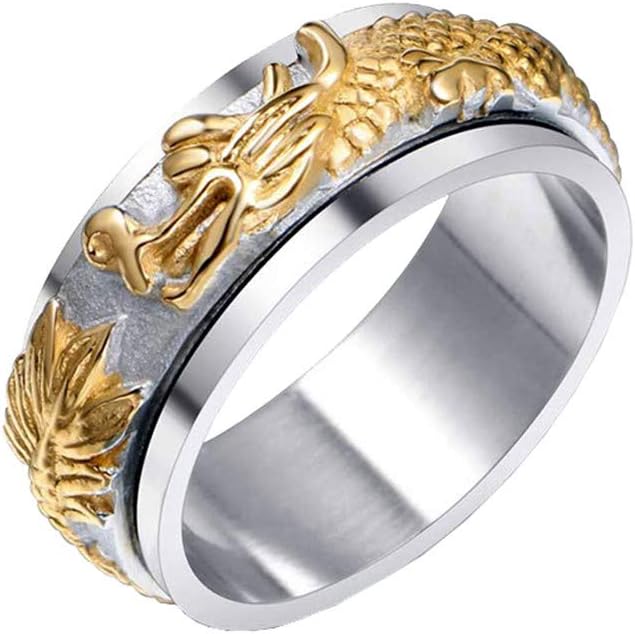 Amazon | Oakky メンズステンレス鋼 ゴシックワインディングドラゴン